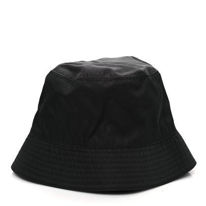 Prada Re-Nylon Metal Triangle Logo Womens Bucket Hat M Black 4 of 8