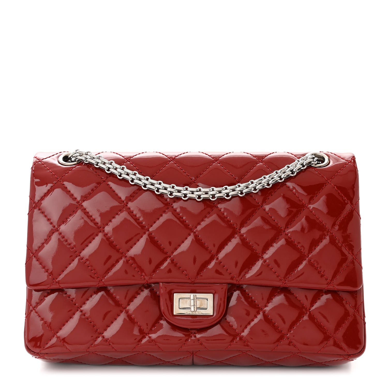 Chanel Patent Quilted 2.55 Reissue 226 Flap Red 1 of 12