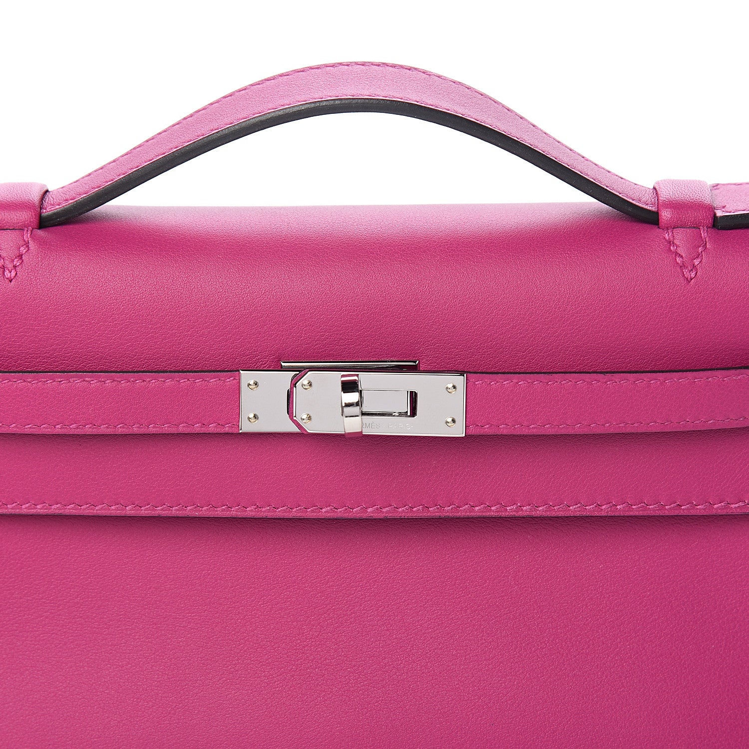 Hermes Swift Kelly Pochette Clutch Rose Pourpre 9 of 10