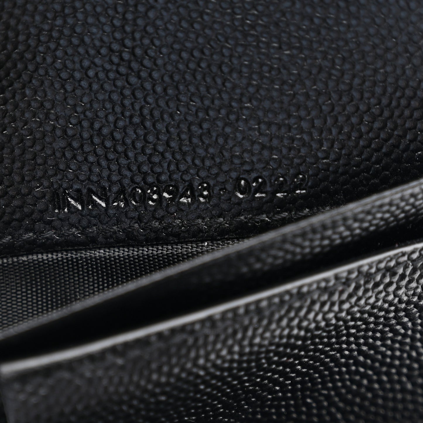 Grain De Poudre Matelasse Chevron Monogram Compact Tri Fold Wallet Black