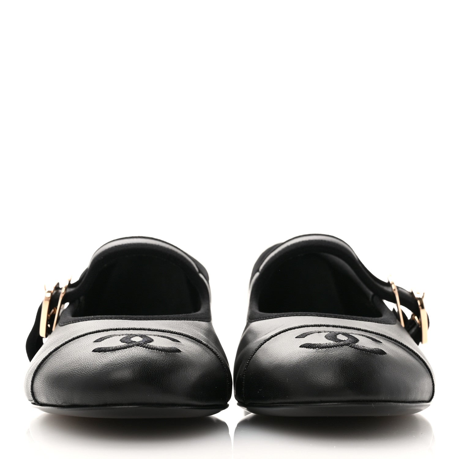 Chanel Lambskin Mary Jane Flats 37 Black 2 of 9