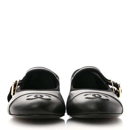 Chanel Lambskin Mary Jane Flats 37 Black 2 of 9