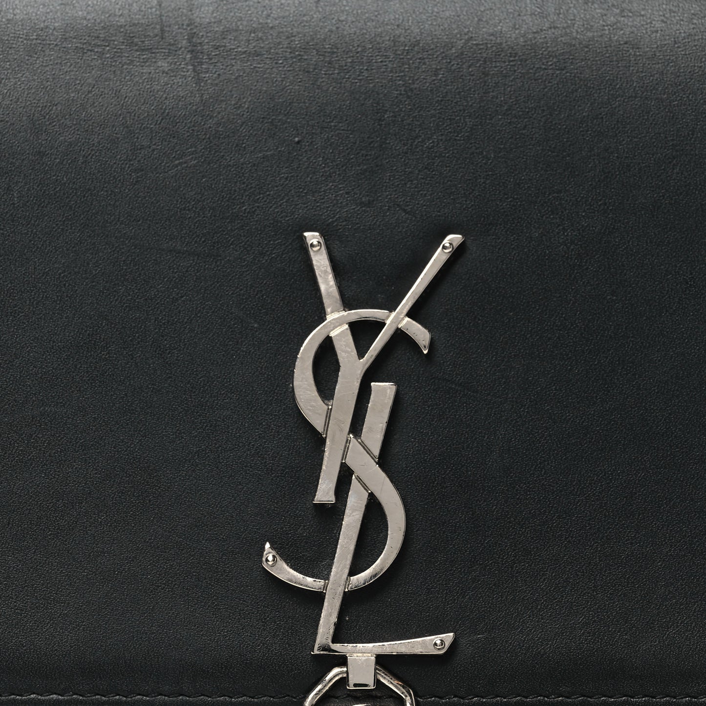 Smooth Calfskin Classic Monogram Kate Tassel Chain Wallet Black