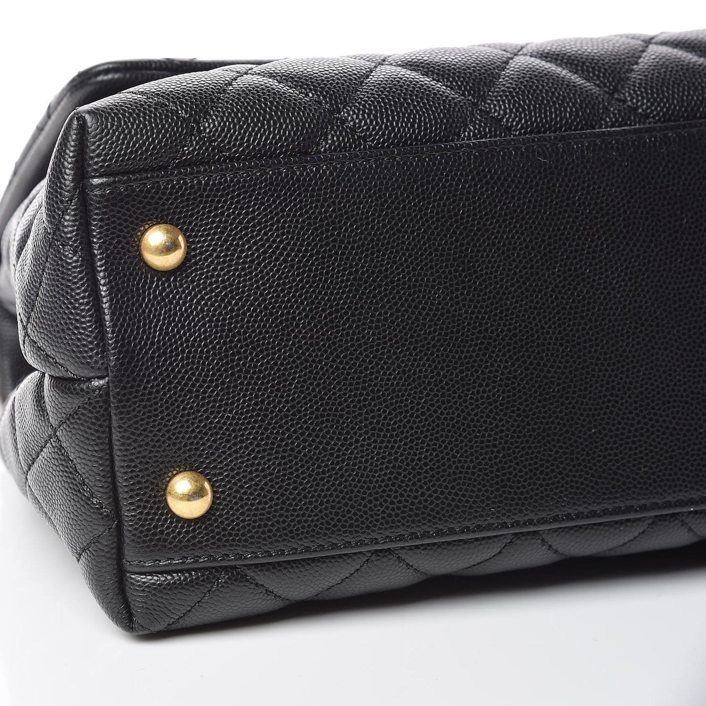 Caviar Quilted Small Coco Handle Flap Black