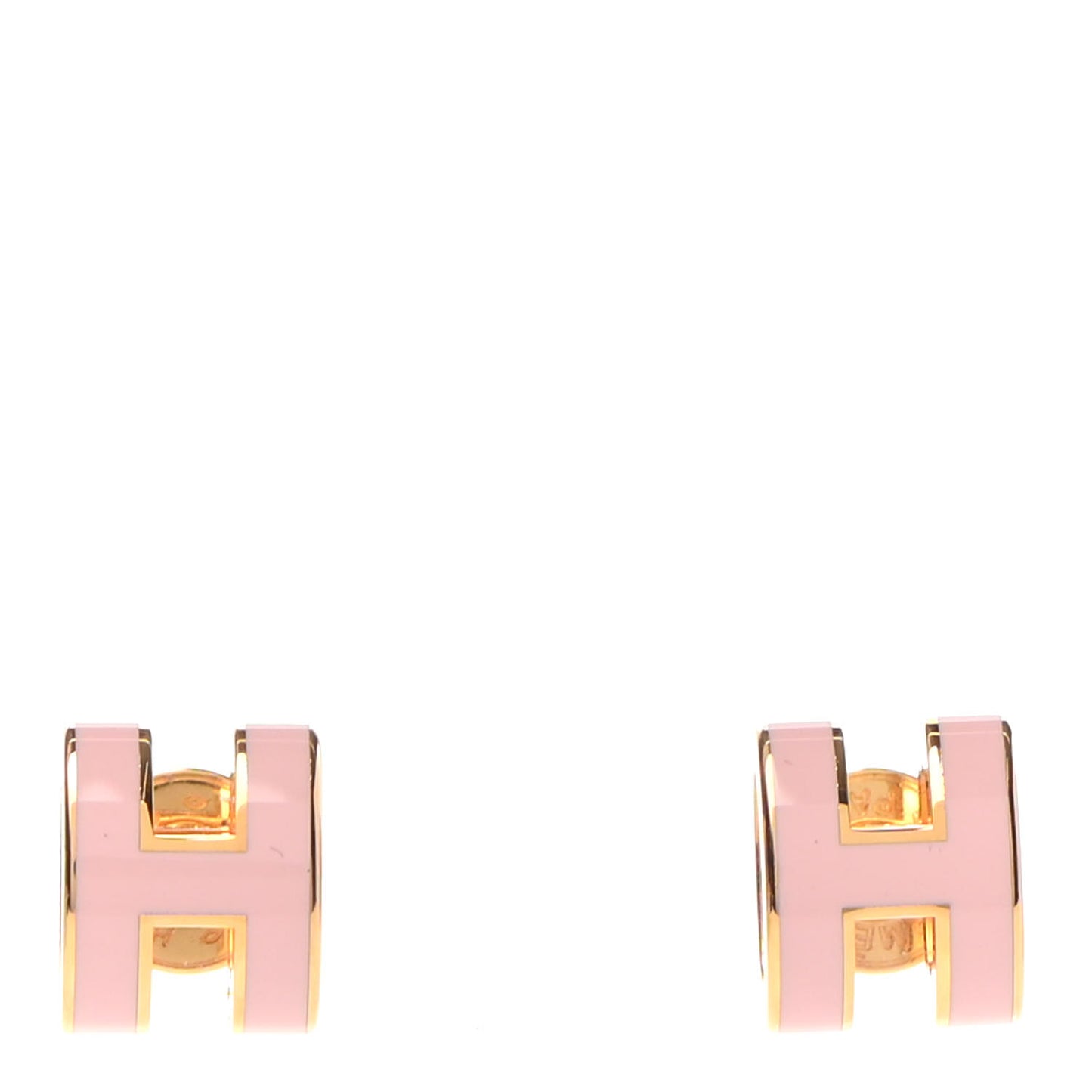 Rose Gold Lacquered Mini Pop H Earrings Rose Dragee