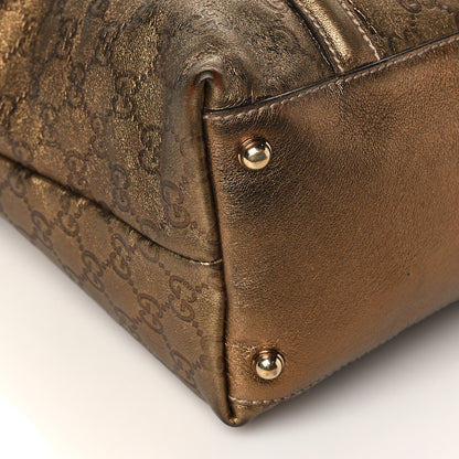 Gucci Metallic Guccissima Medium Britt Tote Gold 10 of 11
