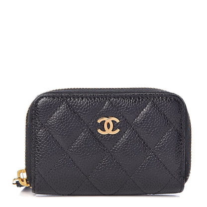 Chanel Caviar Quilted Zip Coin Purse Black 1 of 8