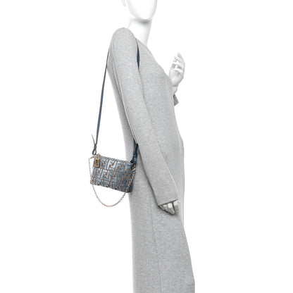 Fendi Velvet Jacquard FF Baguette Pouch Anice 2 of 9