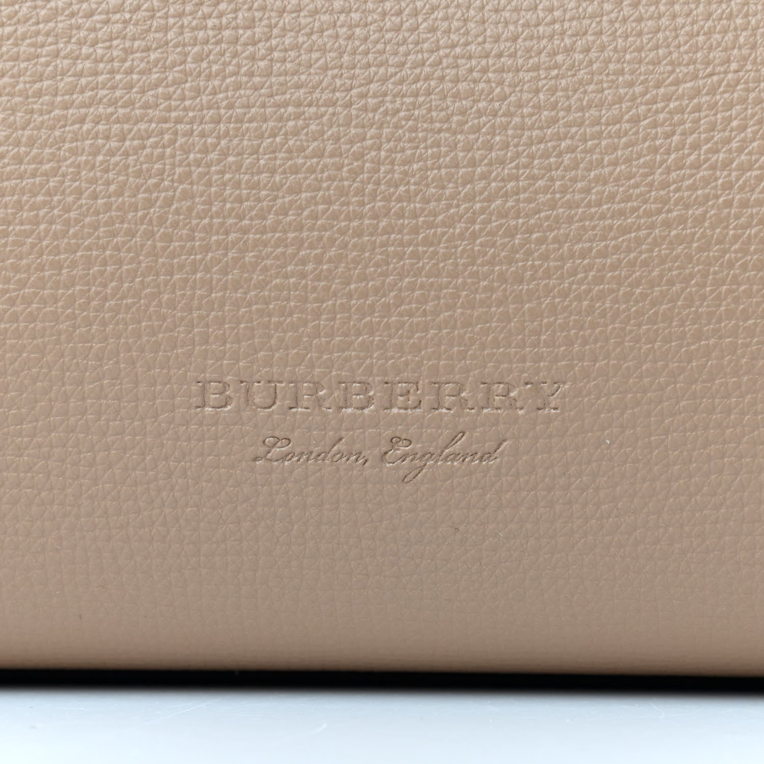 Burberry Grainy Calfskin Haymarket Check Medium Reversible Tote Camel 10 of 15