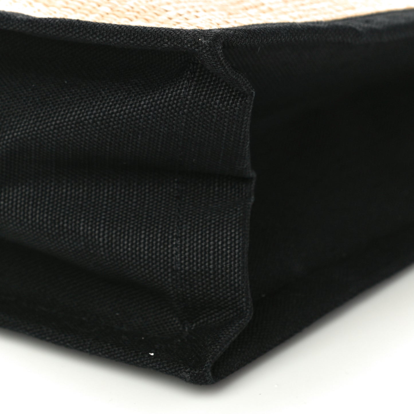Raffia Linen Calfskin Rive Gauche Tote Naturale Black