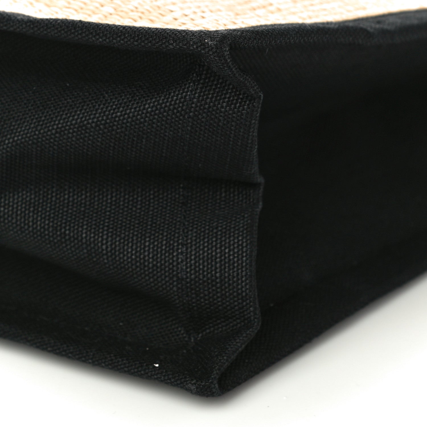 Saint Laurent Raffia Linen Calfskin Rive Gauche Tote Naturale Black 8 of 8
