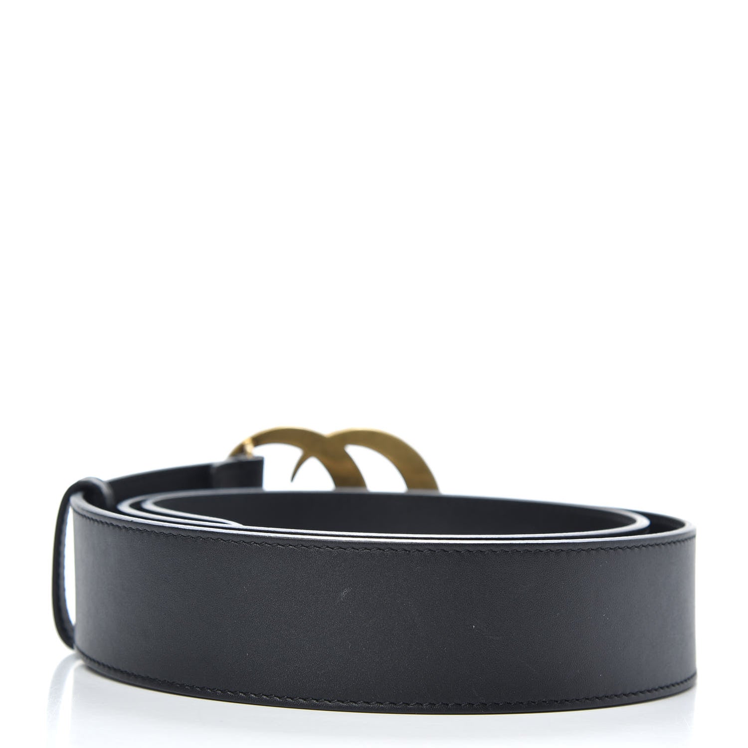 Gucci Moon Calfskin Pearl Double G 40mm Belt 95 38 Black Cream 2 of 5