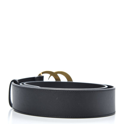 Gucci Moon Calfskin Pearl Double G 40mm Belt 95 38 Black Cream 2 of 5