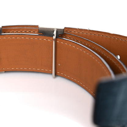 Hermes Shiny Porosus Crocodile 32mm H Belt 95 Bleu Tempete 6 of 7