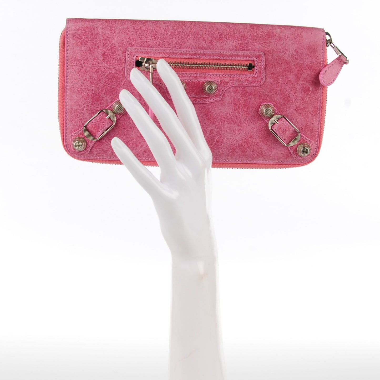 Agneau Giant 12 Silver Hardware Compagnon Wallet bubblegum