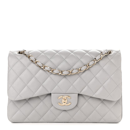 Chanel Caviar Quilted Jumbo Double Flap Grey 1 of 10