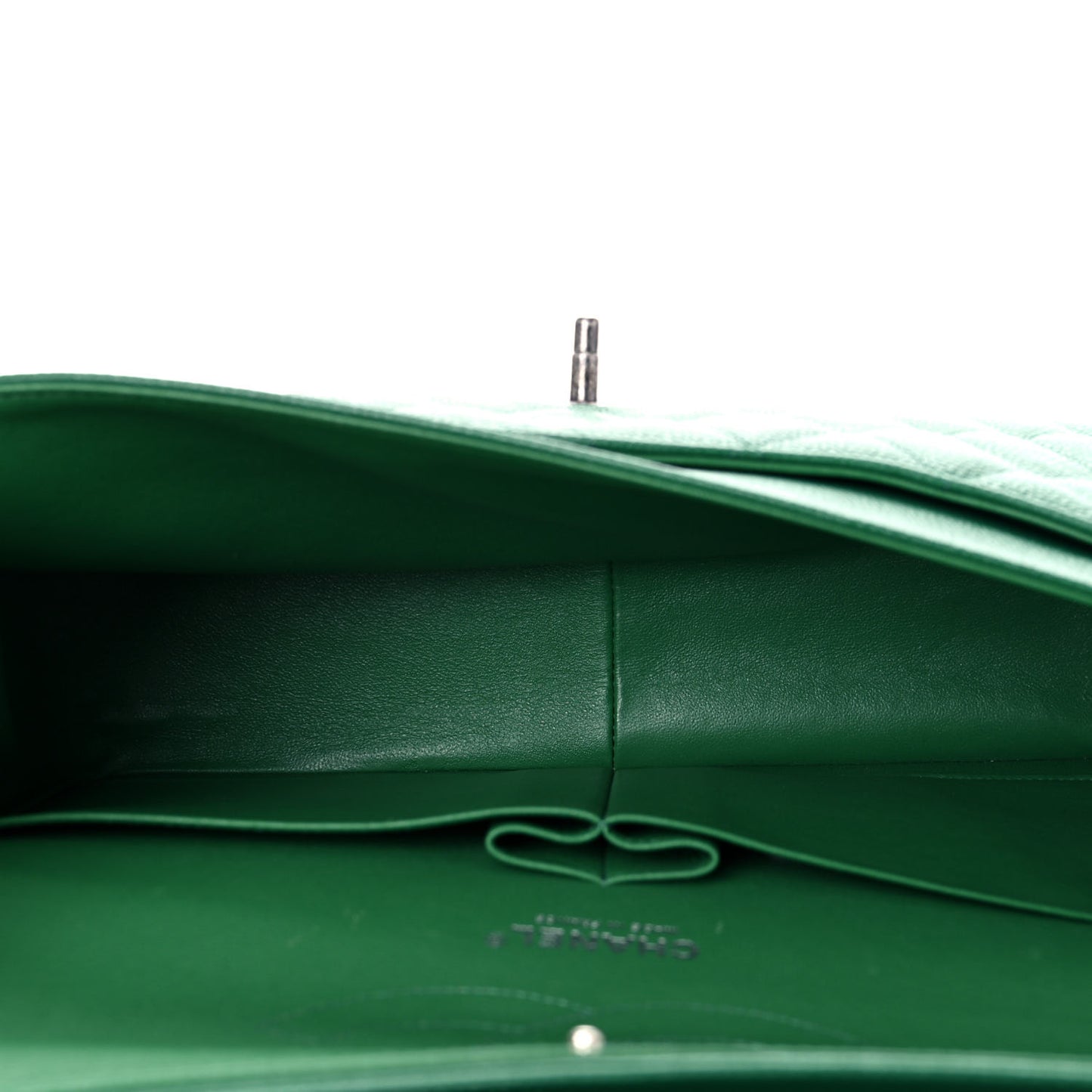 Caviar Quilted Jumbo Double Flap Green