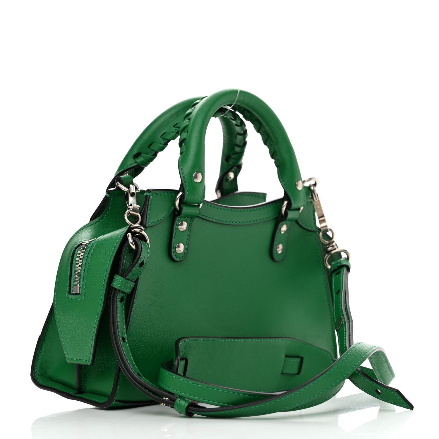 Balenciaga Smooth Calfskin Neo Classic Silver Hardware Mini City Grass Green 2 of 10