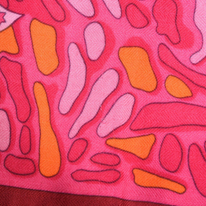 Hermes Cashmere Silk La Legende Du Poisson Shawl 140 Corail 8 of 8