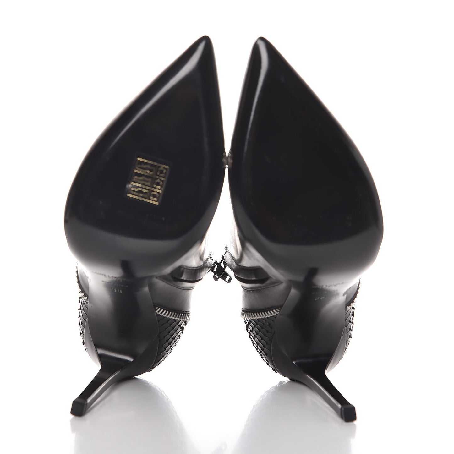 Calfskin Python Embossed Paris 110 Ankle Boots 38 Black
