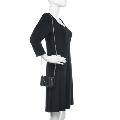 Christian Dior Metallic Patent Micro-Cannage Baby Diorama Flap Bag Graphite 2 of 8
