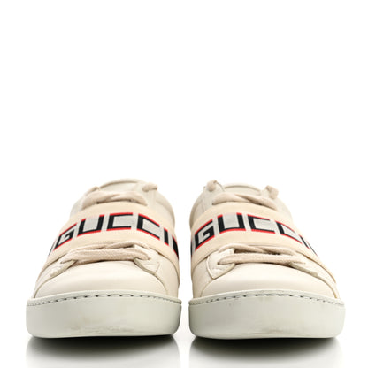 Gucci Calfskin Stripe Womens New Ace Sneakers 35.5 New Mystic White Ecru Red Flame 3 of 10