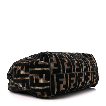Fendi Velvet Zucca Cuoio Romano Selleria Tote Tobacco Moro 4 of 10