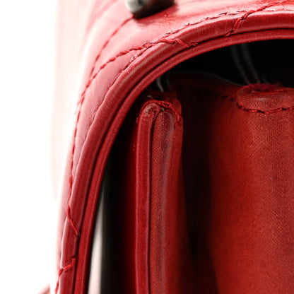 Chanel Iridescent Calfskin Quilted Small Straight Lined Flap Red 16 of 17