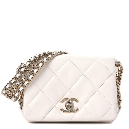 Chanel Lambskin Quilted Mini Chain Rows Flap White 1 of 9