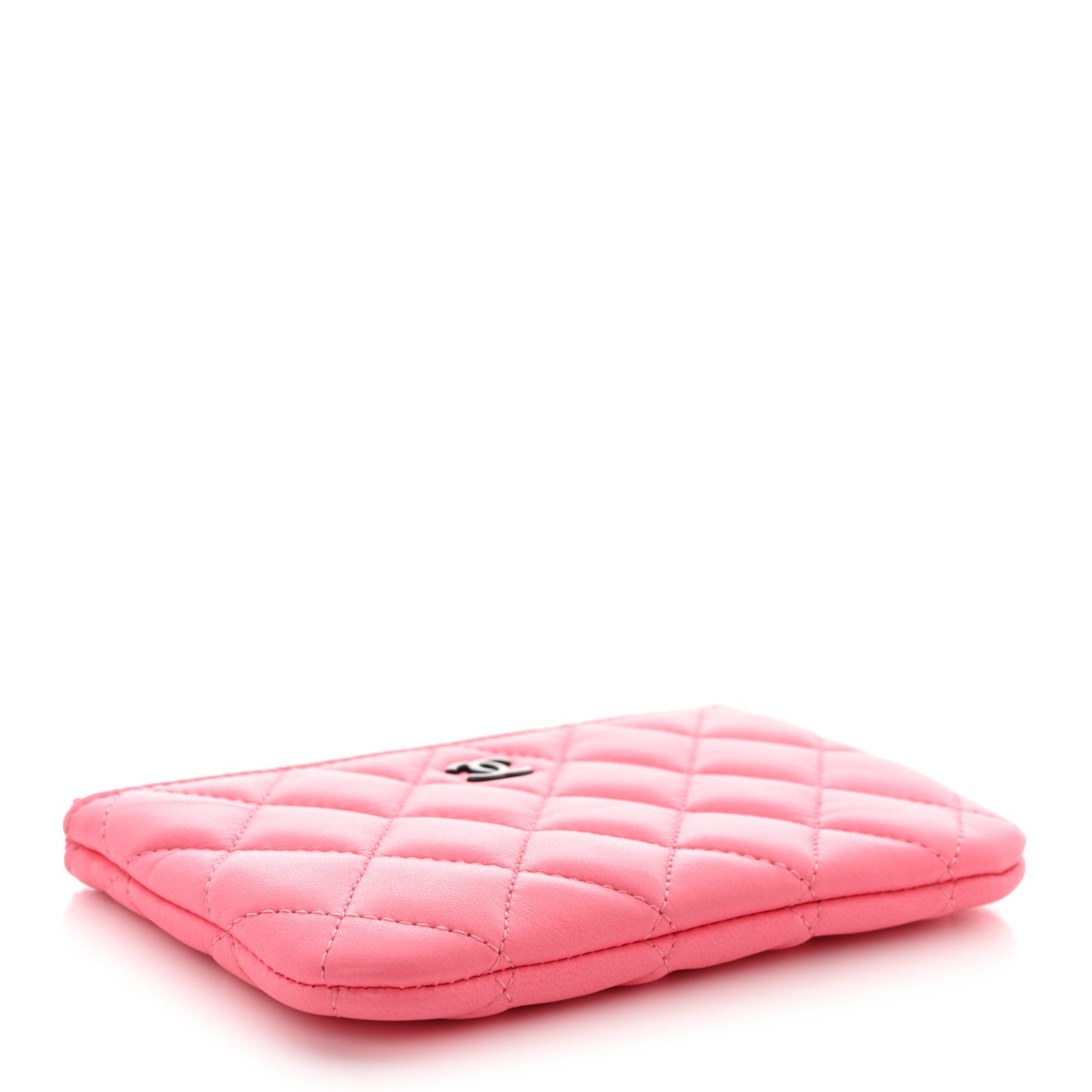 Lambskin Quilted Small Cosmetic Case Pink
