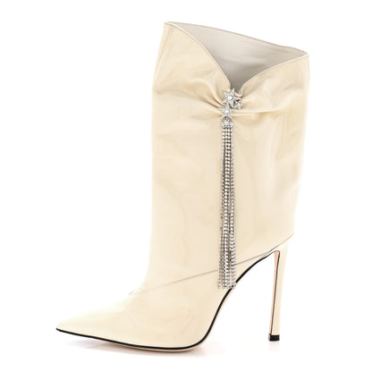 Jimmy Choo Patent Crystal Oriel 95 Boots 36 White 1 of 15
