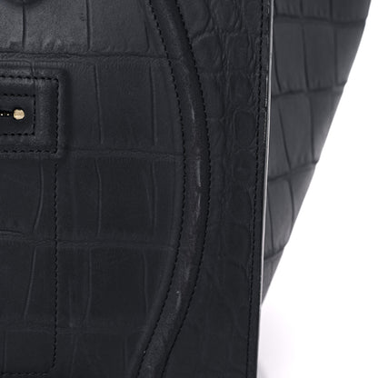 Celine Crocodile Embossed Calfskin Medium Phantom Luggage Navy Blue 20 of 25