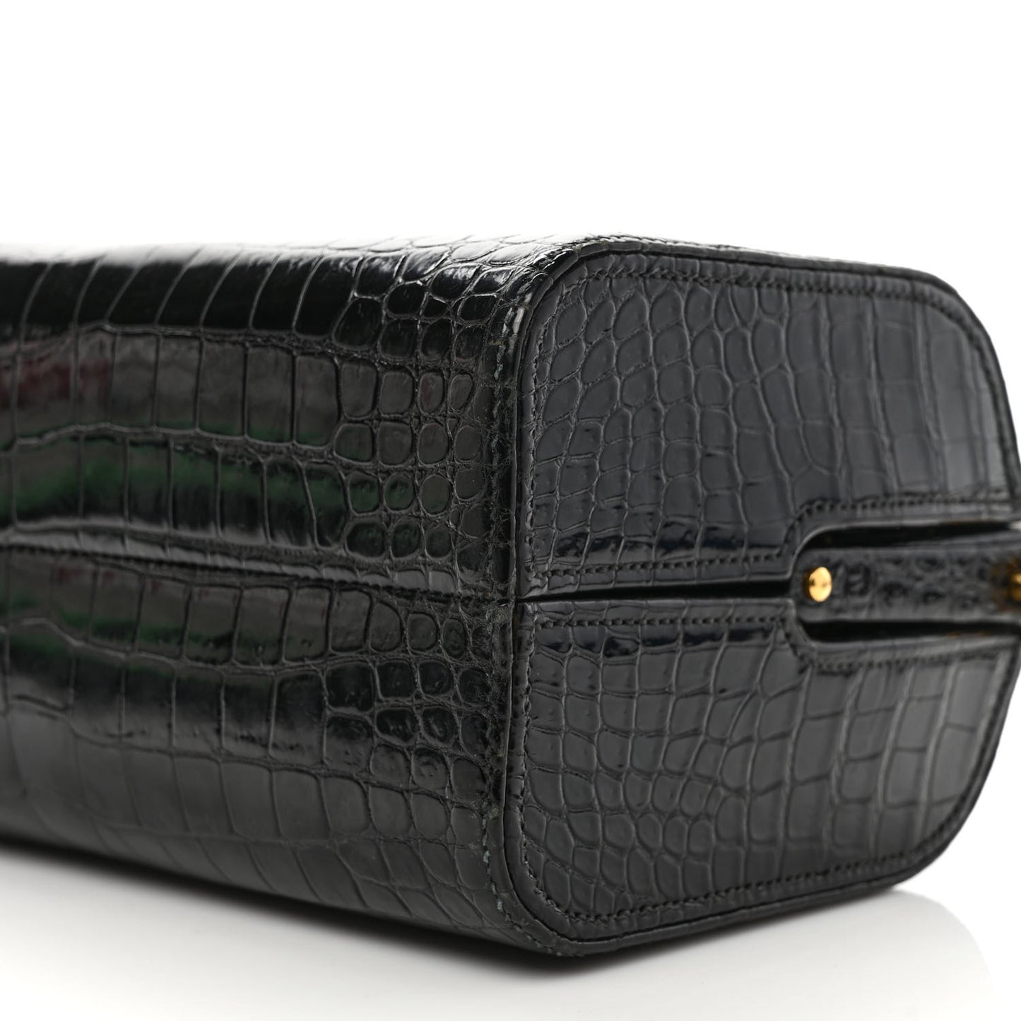 Shiny Crocodile Doctor Bag Black