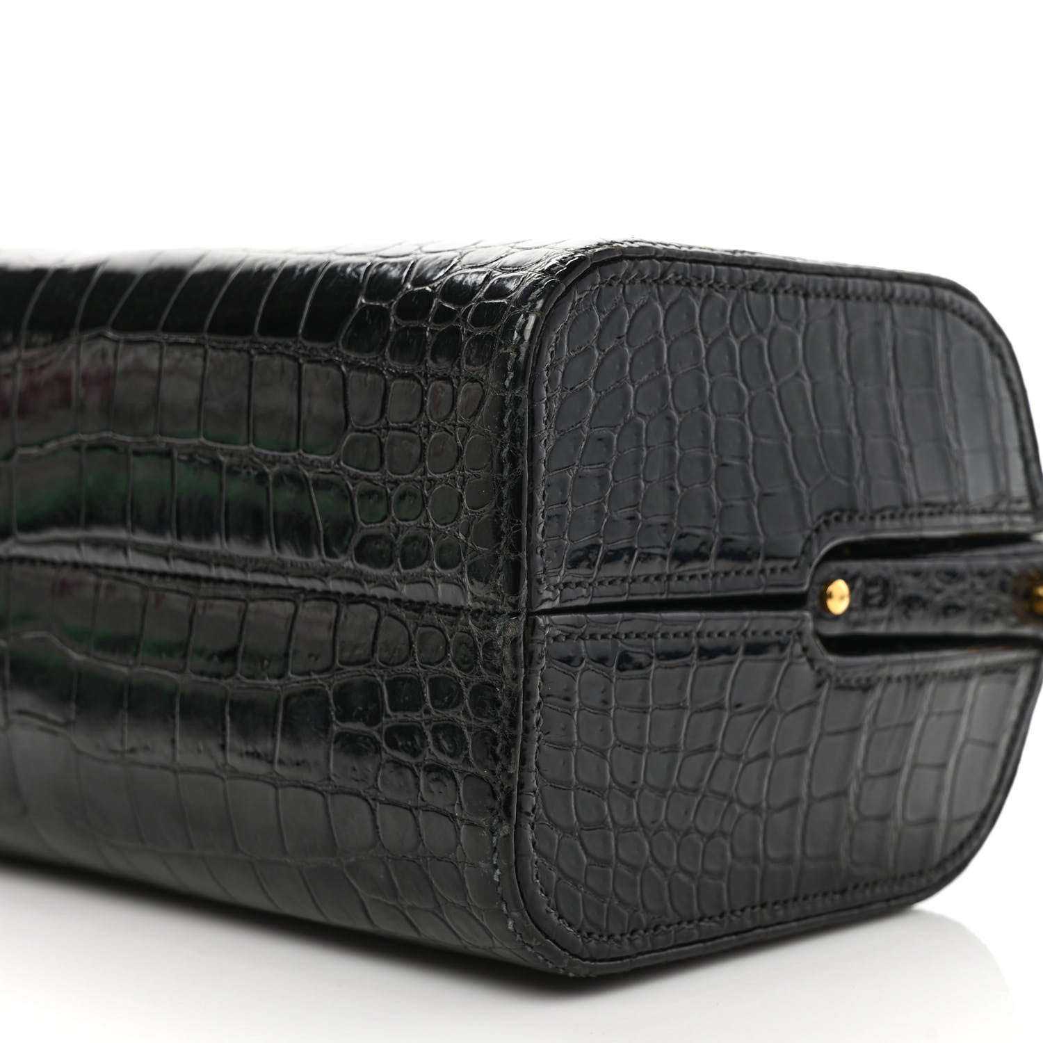 Hermes Shiny Crocodile Doctor Bag Black 8 of 10