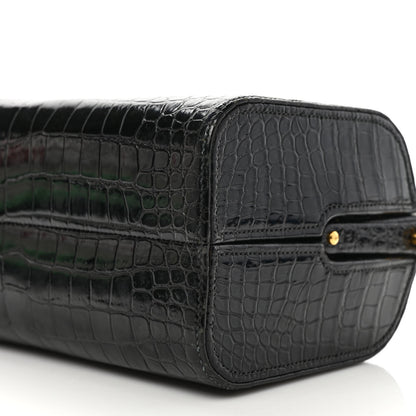 Hermes Shiny Crocodile Doctor Bag Black 8 of 10