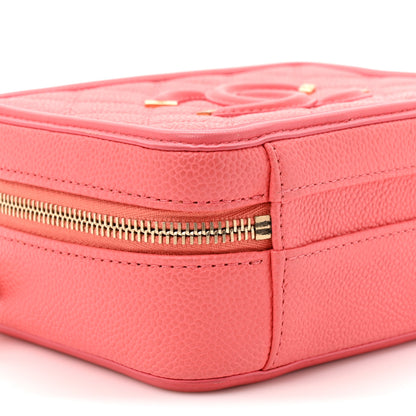 Chanel Caviar Quilted Small CC Filigree Vanity Case Coral 10 of 10