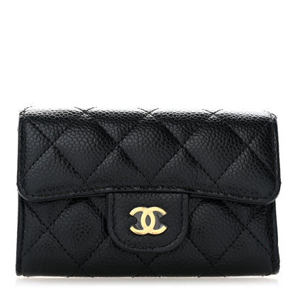 Chanel Caviar Quilted Flap Card Holder Wallet Black 1 of 8