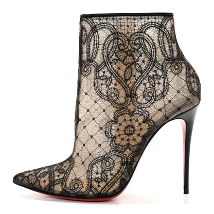 Christian Louboutin Lace Gipsybootie 100 Ankle Boots 36.5 Black 1 of 9