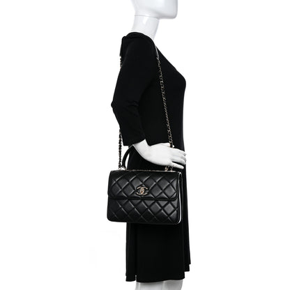 Chanel Lambskin Quilted Small Trendy CC Dual Handle Flap Bag Black 2 of 10