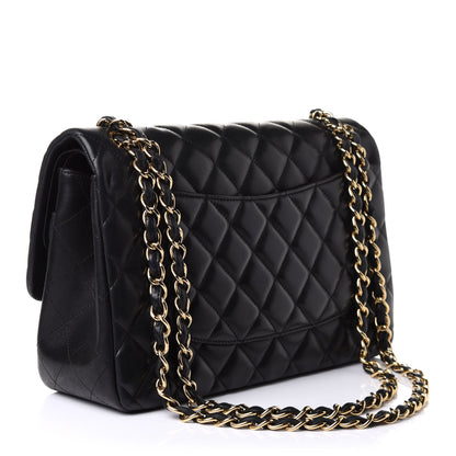 Chanel Lambskin Quilted Jumbo Double Flap Black 3 of 12