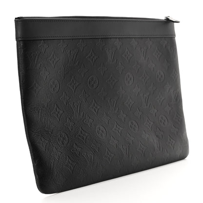 Louis Vuitton Calfskin Monogram Shadow Discovery Pochette Black 3 of 7