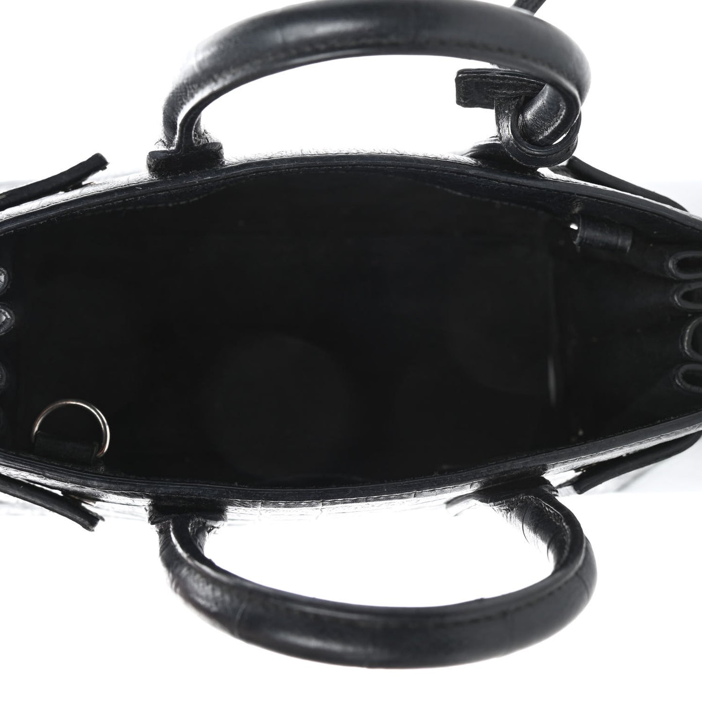 Calfskin Crocodile Embossed Nano Sac De Jour Black