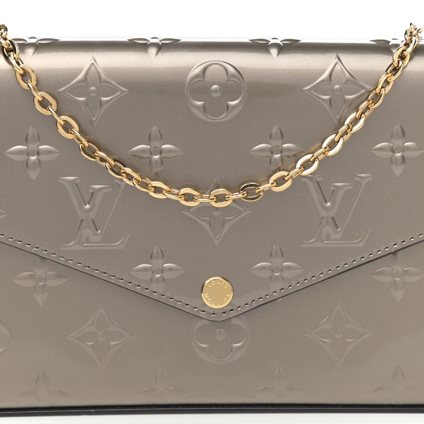 Vernis Felicie Pochette Chain Wallet Champagne Metallise