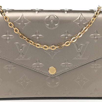 Louis Vuitton Vernis Felicie Pochette Chain Wallet Champagne Metallise 9 of 12