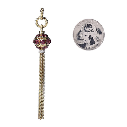 David Yurman 18K Yellow Gold Rhodolite Garnet Diamond Enhancer Pendant 2 of 3