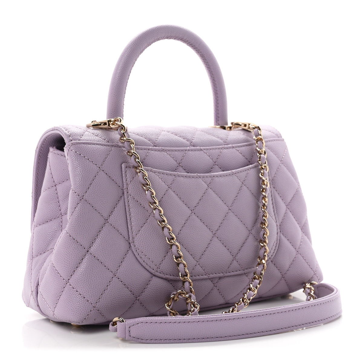 Chanel Caviar Quilted Mini Coco Handle Flap Light Purple 3 of 10