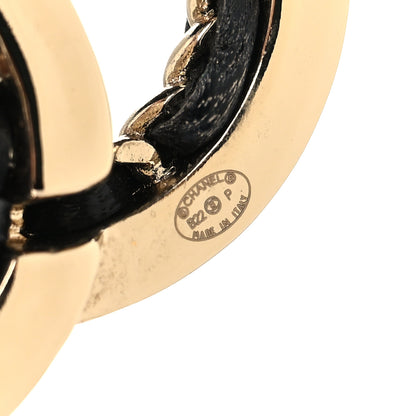 Chanel Lambskin Chain CC Drop Earrings Black Gold 4 of 4