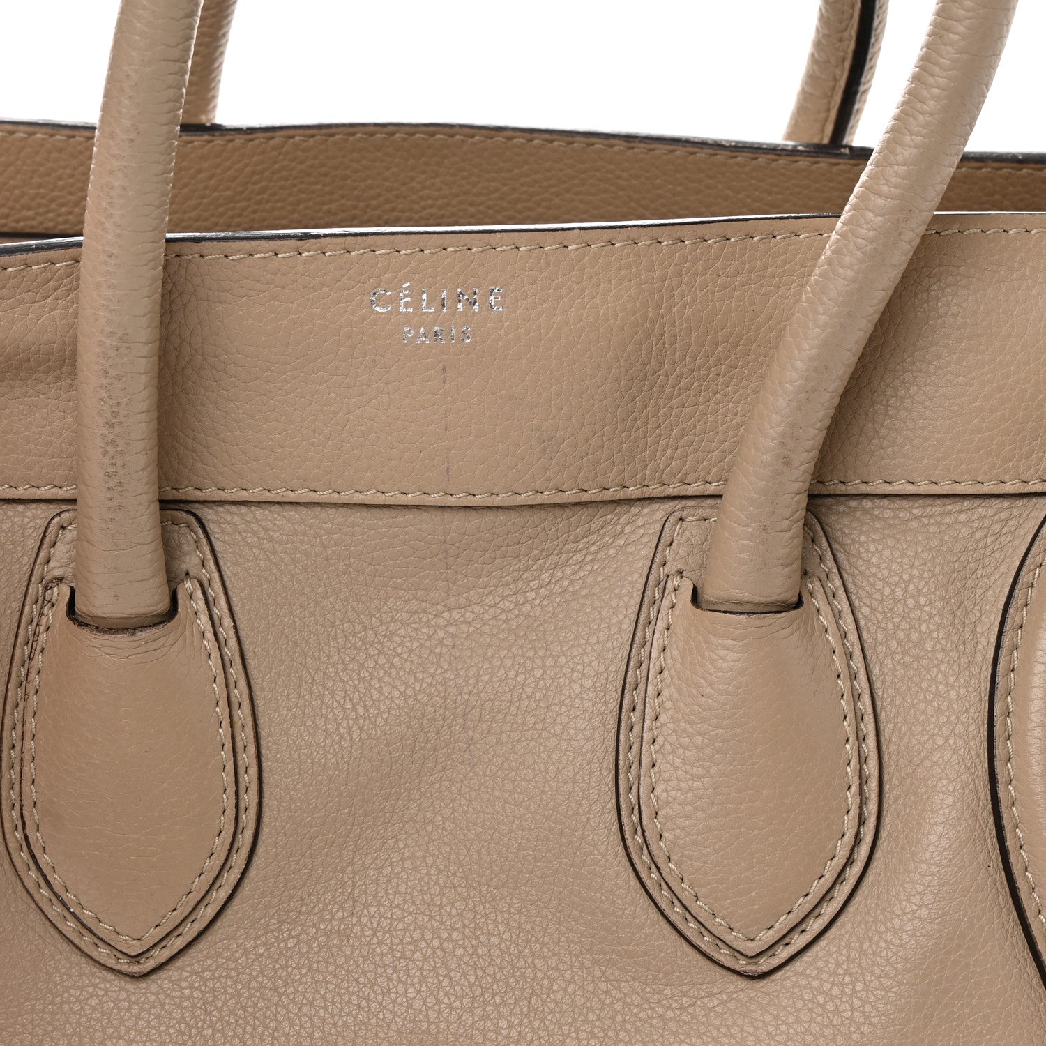 Celine Drummed Calfskin Mini Luggage Dune 24 of 26