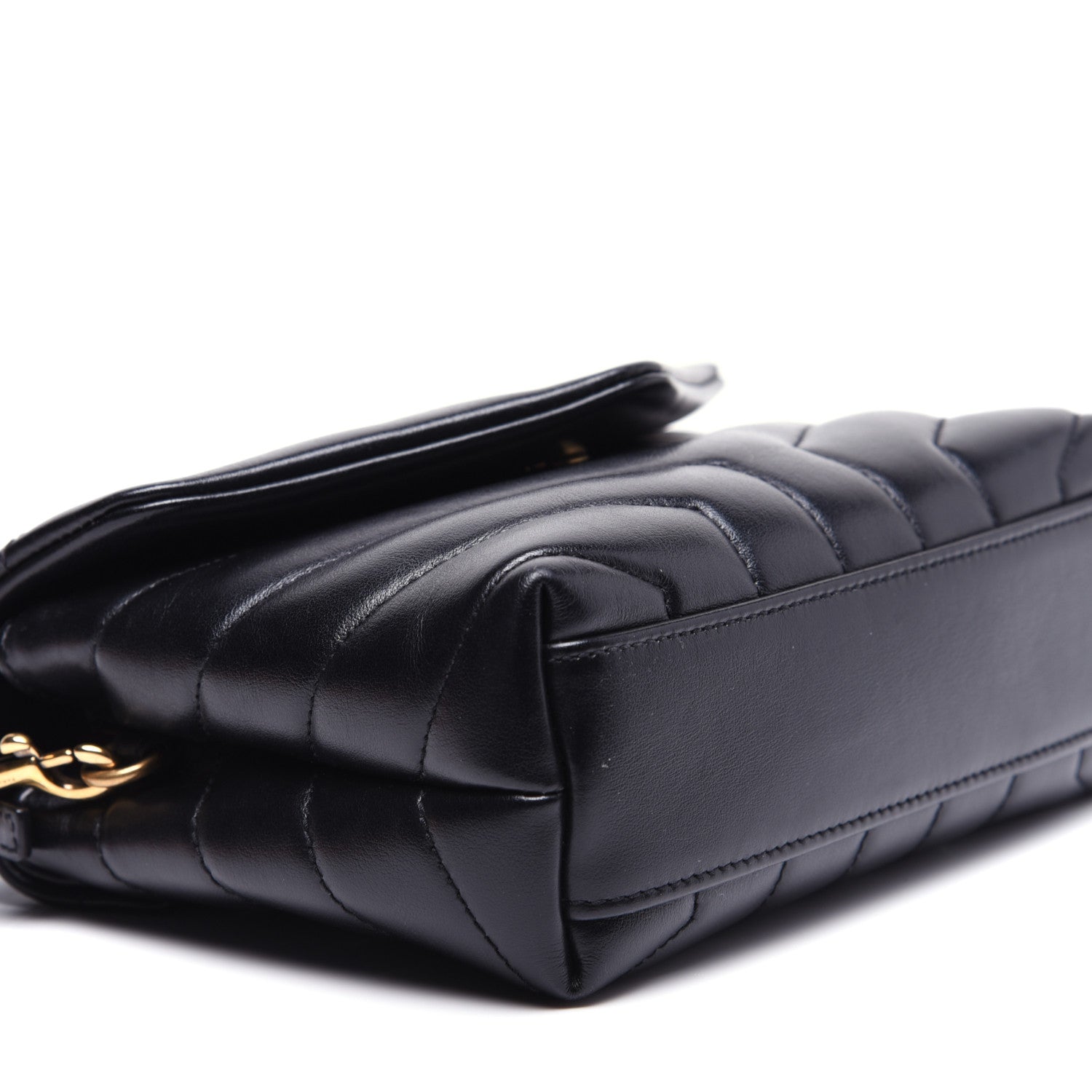 Saint Laurent Calfskin Y Quilted Monogram Toy Loulou Crossbody Bag Black 6 of 12