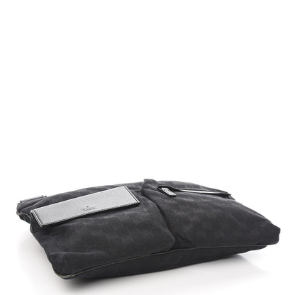 Gucci Monogram Web Medium Double Pocket Messenger Bag Black 4 of 10
